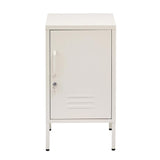ArtissIn Mini Metal Locker Storage Shelf Organizer Cabinet Bedroom White