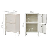 ArtissIn Double Storage Locker Cabinet Shelf Organizer Bedroom White