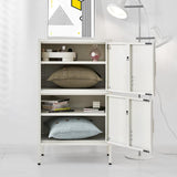 ArtissIn Double Storage Locker Cabinet Shelf Organizer Bedroom White