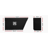 Giantz Black Under Tray Tool Box Pair Set Ute Steel Toolbox Trailer Underbody 74.5cm x 25cm x 40cm