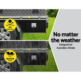 Giantz Black Under Tray Tool Box Pair Set Ute Steel Toolbox Trailer Underbody 74.5cm x 25cm x 40cm