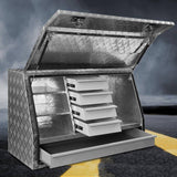 Giantz Aluminium Toolbox Generator Tool Box Drawers Truck Canopy Trailer Locks 122cm x 51cm x 71cm