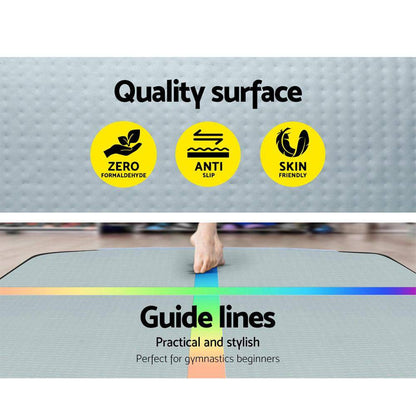 4M Air Track Gymnastics Tumbling Exercise Mat Inflatable Mats 20CM Thick + Pump
