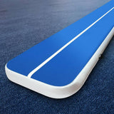 5m x 1m Inflatable Air Track Mat 20cm Thick Gymnastic Tumbling Blue And White.