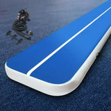 5X1M Inflatable Air Track Mat 20CM Thick with Pump Tumbling Gymnastics Blue