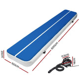 6X1M Inflatable Air Track Mat 20CM Thick with Pump Tumbling Gymnastics Blue