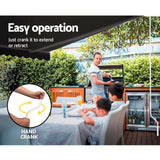 Folding Arm Awning Instahut Retractable Outdoor 2m x 1.5m - Grey
