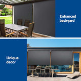 Set of 2 Instahut Outdoor Blinds Roll Down Awning Straight Drop Patio 1.8m x 2.5m