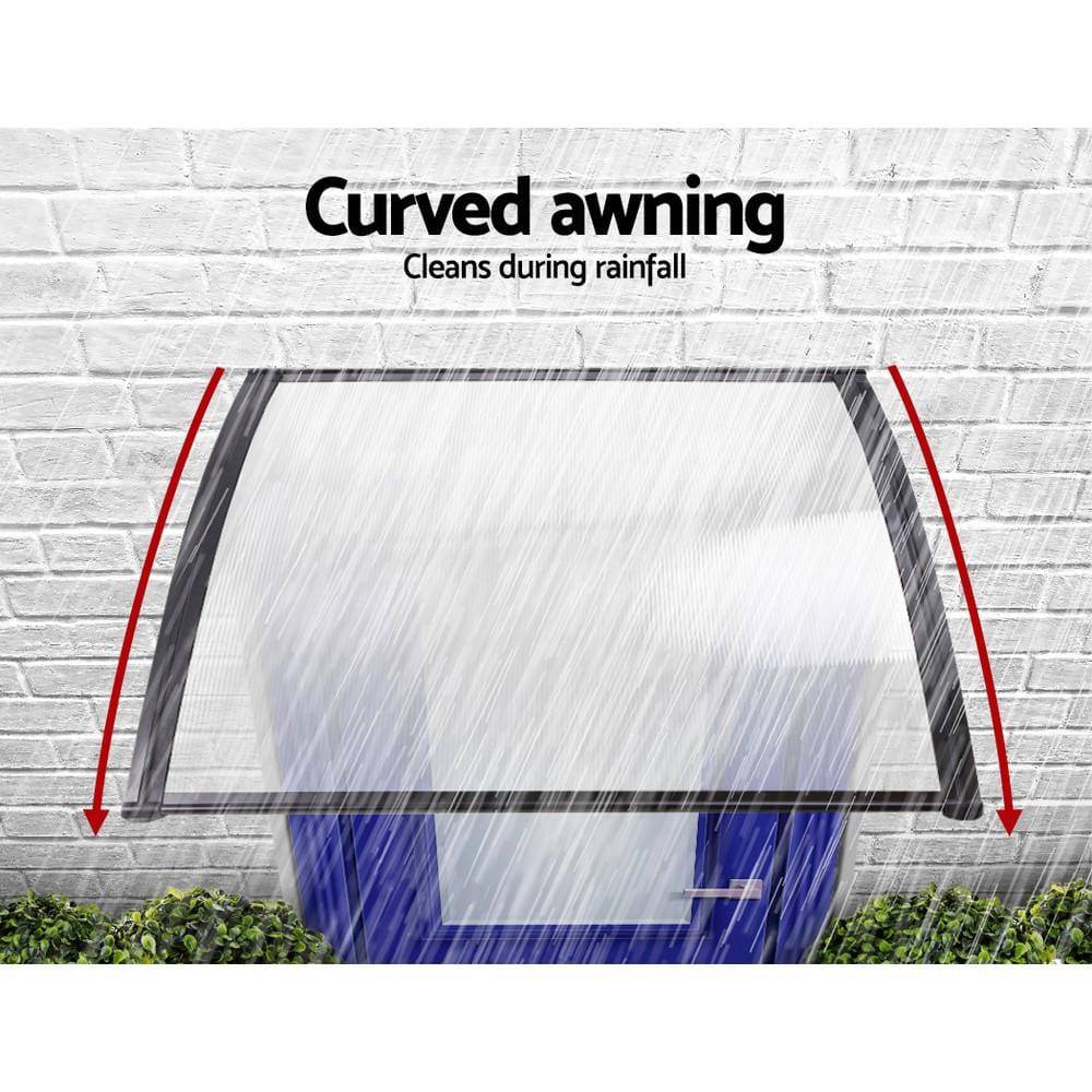 Window Door Awning Shade 1 x 2m - Transparent