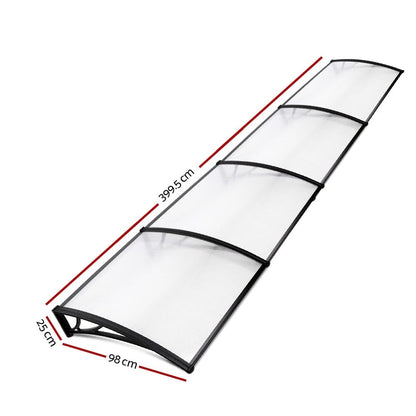 Window Door Awning Door Canopy Patio UV Sun Shield 1mx4m DIY