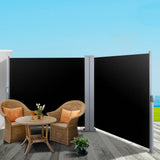 2m X 6m Retractable Side Awning Garden Patio Shade Screen Panel Black