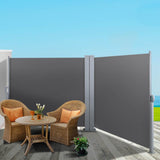 2X6M Retractable Side Awning Garden Patio Shade Screen Panel Grey