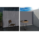 Set of 2 Instahut Side Awning Sun Shade Outdoor Blinds Retractable Screen 1.8mx3m GR