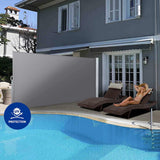 Set of 2 Instahut Side Awning Sun Shade Outdoor Blinds Retractable Screen 1.8mx3m GR
