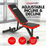 Adjustable Incline-Decline Gym bench Load Rating 150kg