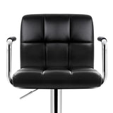 4x Bar Stools Kitchen Swivel Bar Stool Leather Gas Lift Chairs Black