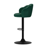 Artiss Set of 2 Bar Stools Kitchen Stool Swivel Chair Gas Lift Velvet Chairs Green Nessah