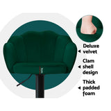 Artiss Set of 2 Bar Stools Kitchen Stool Swivel Chair Gas Lift Velvet Chairs Green Nessah