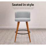 Artiss 4x Wooden Bar Stools Modern Bar Stool Kitchen Dining Chairs Cafe Grey