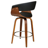 Artiss 2x Bar Stools Wooden Bar Stool Swivel Kitchen Dining Chairs Leather Black