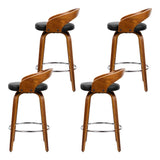 Artiss 4x Wooden Bar Stools Swivel Bar Stool Kitchen Dining Chairs Wood Black