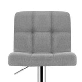 4x Fabric Bar Stools NOEL Kitchen Chairs Swivel Bar Stool Gas Lift Grey