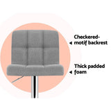 4x Fabric Bar Stools NOEL Kitchen Chairs Swivel Bar Stool Gas Lift Grey