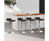 4x Bar Stools SENA Kitchen Swivel Bar Stool Leather Chairs Gas Lift Black