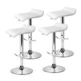 4x Bar Stools SENA Kitchen Swivel Bar Stool Leather Chairs Gas Lift White