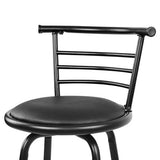 4x Bar Stools PU Leather Bar Stool Swivel Backrest Kitchen Chairs Black