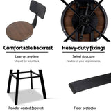Artiss 2x Vintage Bar Stools Retro Kitchen Bar Stool Industrial Chairs Rustic