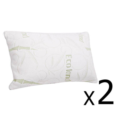 Giselle Bedding Set of 2 Bamboo Pillow with Memory Foam