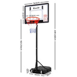 Everfit 2.1M Basketball Hoop Stand System Adjustable Portable Pro Kids Clear