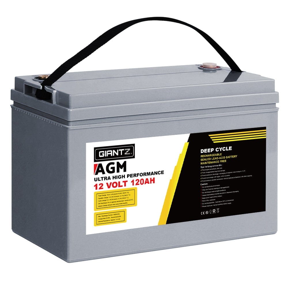 12V 120Ah AGM Deep Cycle Battery Marine Sealed Power Portable Box Solar