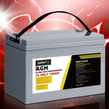 12V 120Ah AGM Deep Cycle Battery Marine Sealed Power Portable Box Solar
