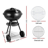 Charcoal BBQ Smoker Drill Outdoor Camping Patio Wood Barbeque Steel Oven