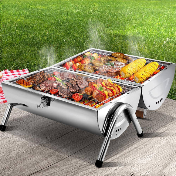 Picnic Ready Portable BBQ Drill Outdoor Camping Charcoal Barbeque Smoker Foldable
