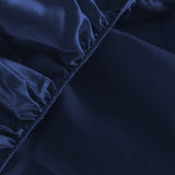 DreamZ Silky Satin Sheets Fitted Flat Bed Sheet Pillowcases Summer Queen Blue