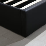 Levede Bed Frame Gas Lift Premium Leather Base Mattress Storage Double Black