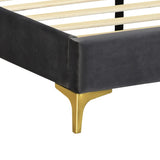 Levede Bed Frame Queen Size Mattress Base Platform Wooden Velevt Headboard Grey