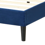Levede Bed Frame Double Size Mattress Base Platform Wooden Velevt Headboard Blue