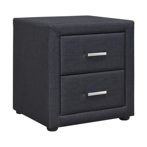 Artiss Bedside Table 2 Drawers Fabric - CADEN Charcoal