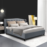 Artiss Pier Bed Frame Fabric - Grey Double