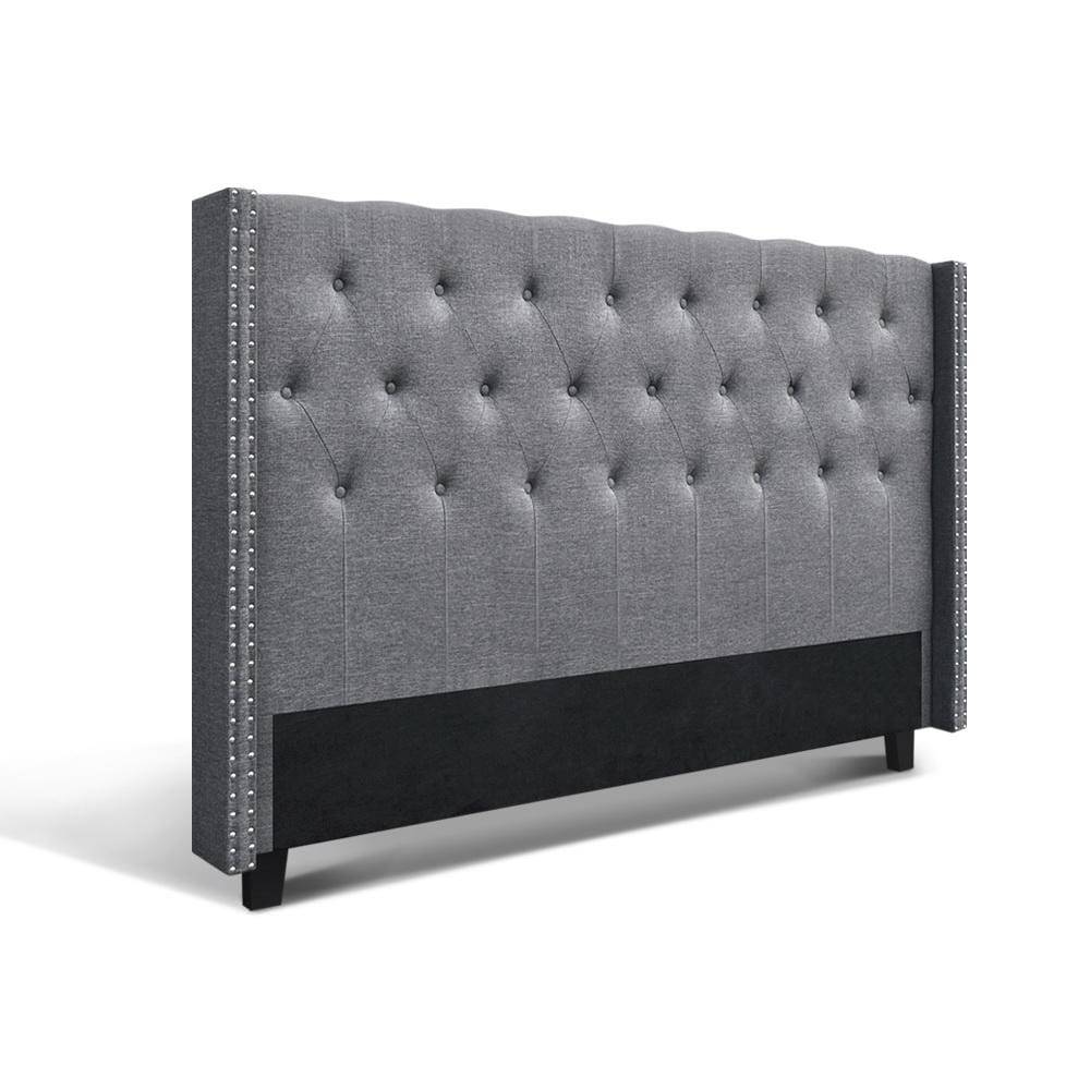 Artiss Bed Head Headboard King Size Fabric - LUCA Grey
