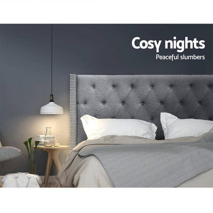 Artiss Bed Head Headboard King Size Fabric - LUCA Grey