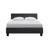 Tino Bed Frame Fabric - Charcoal Queen