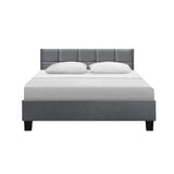 Tino Bed Frame Fabric - Grey Queen