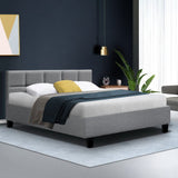 Tino Bed Frame Fabric - Grey Queen