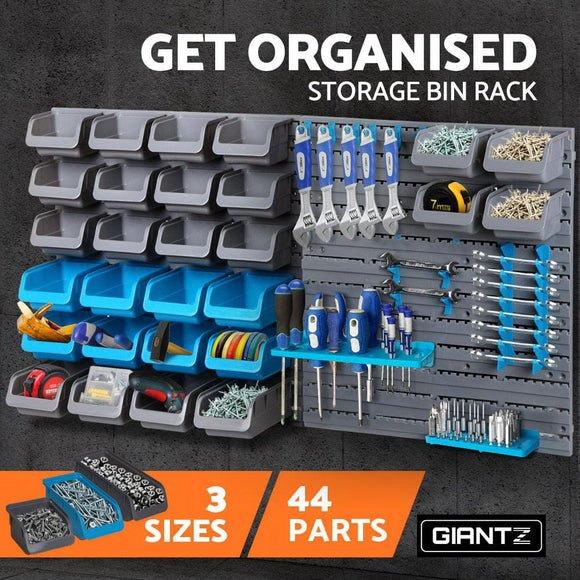 Giantz 44 Bin Wall Mounted Rack Storage Organiser