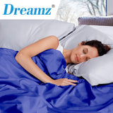DreamZ 121x92cm Cotton Anti Anxiety Weighted Blanket Cover Protector Blue